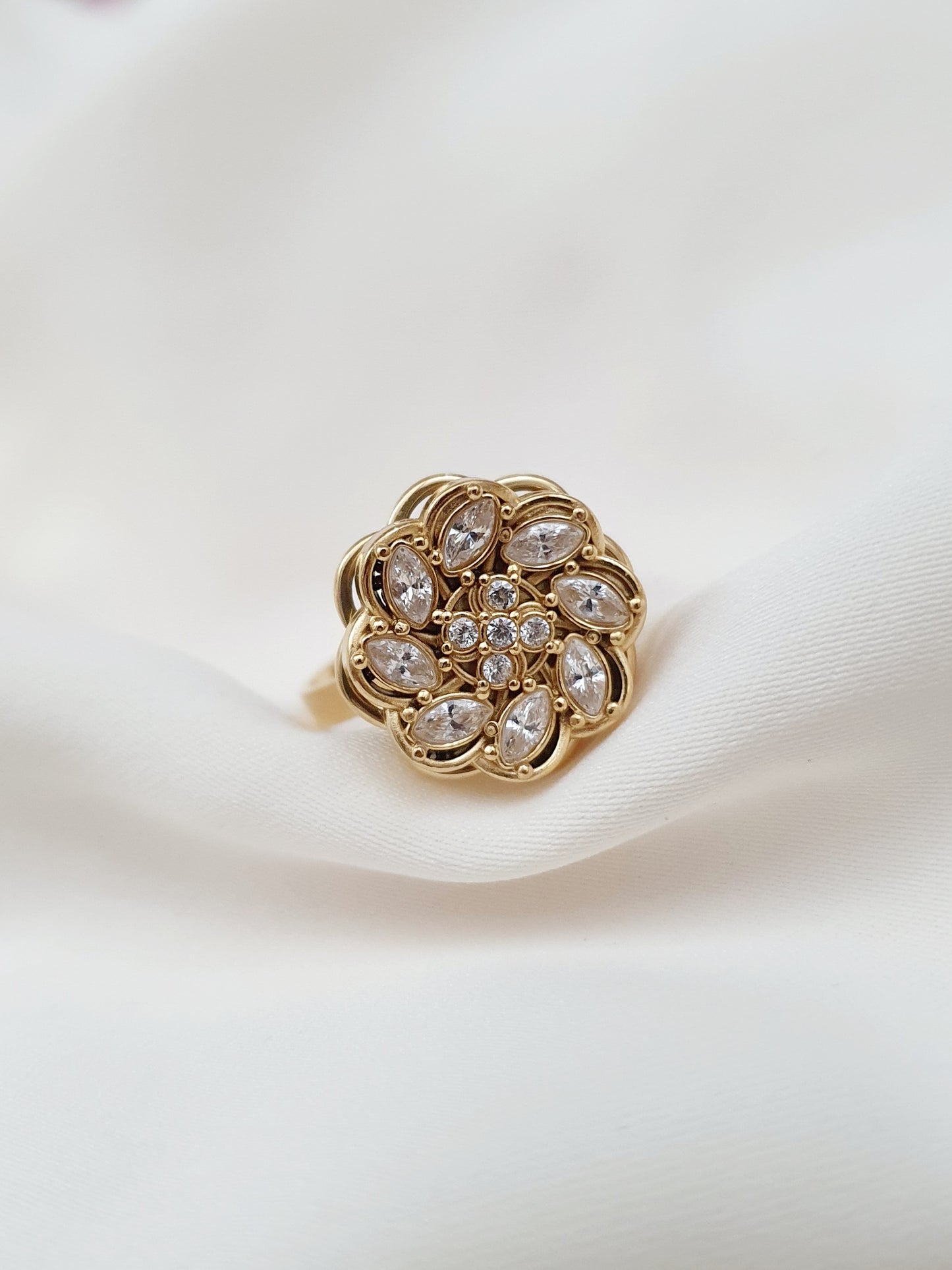 Bague rotative anti-stress Paix tourbillonante - doré