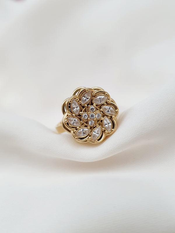 Bague rotative anti-stress Paix tourbillonante - doré