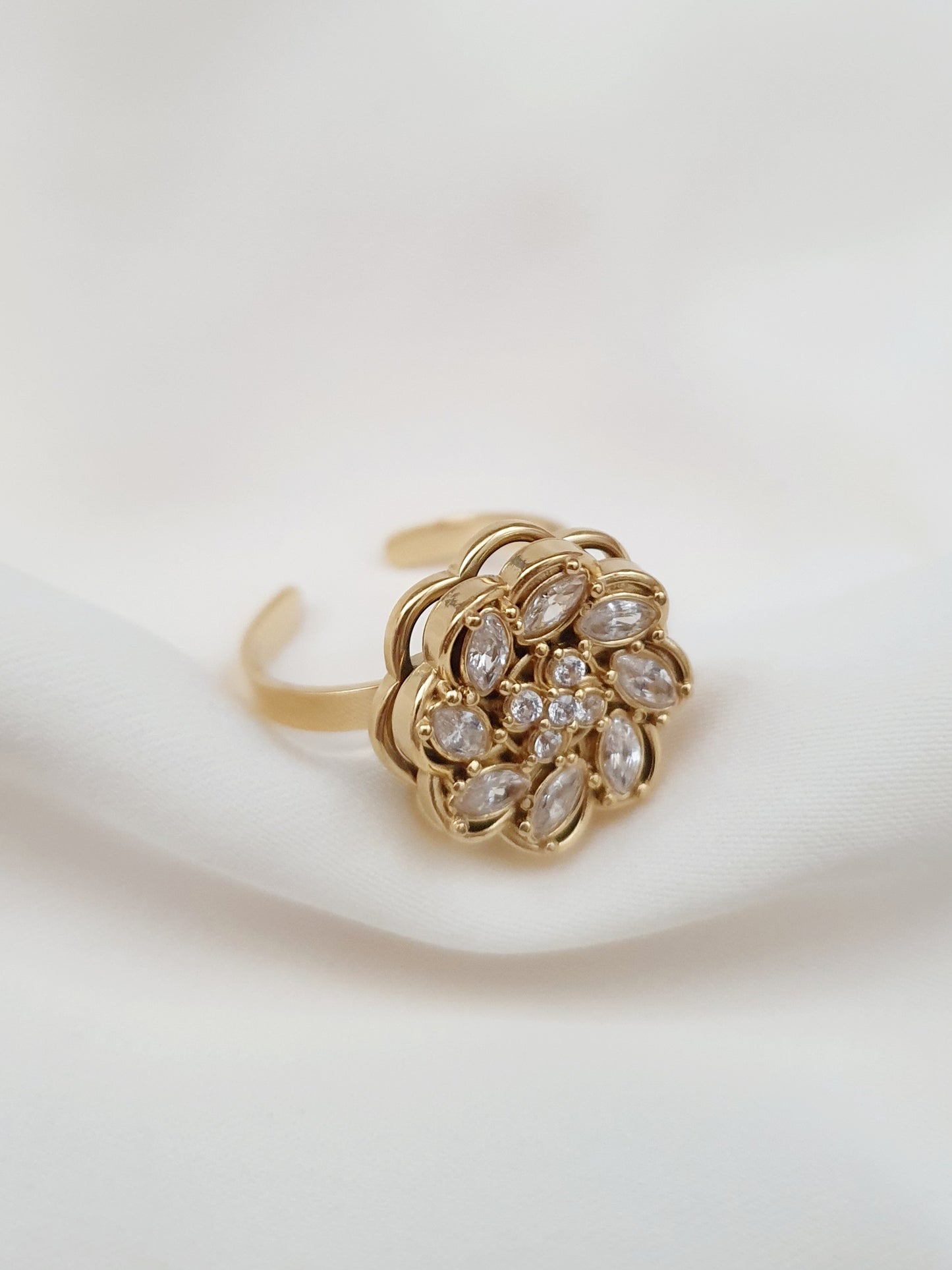 Bague rotative anti-stress Paix tourbillonante - doré
