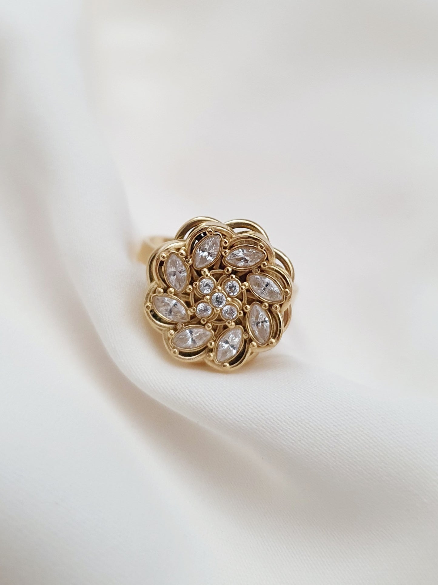 Bague rotative anti-stress Paix tourbillonante - doré