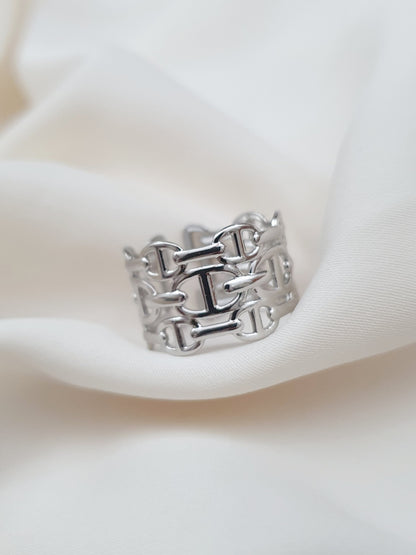 Bague AGATA triple rangs - argenté