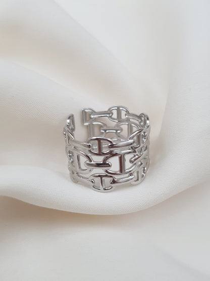 Bague AGATA triple rangs - argenté