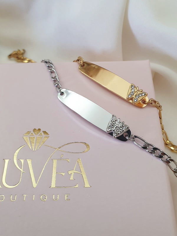 Gourmette enfant papillon strass - Coloris au Choix