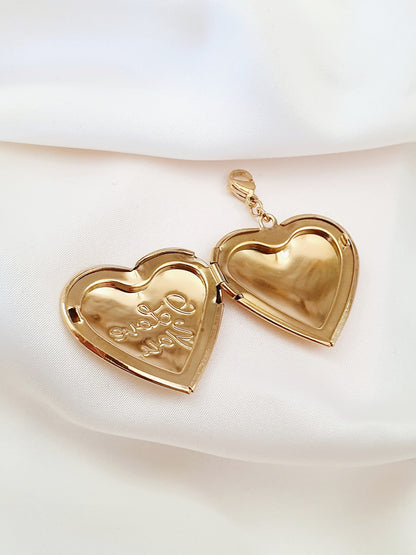 Charm coeur I Love You médaillon souvenir - doré