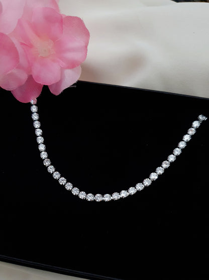 Bracelet rivière de zircons - argenté