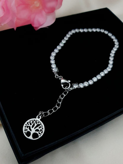 Bracelet rivière de zircons - argenté