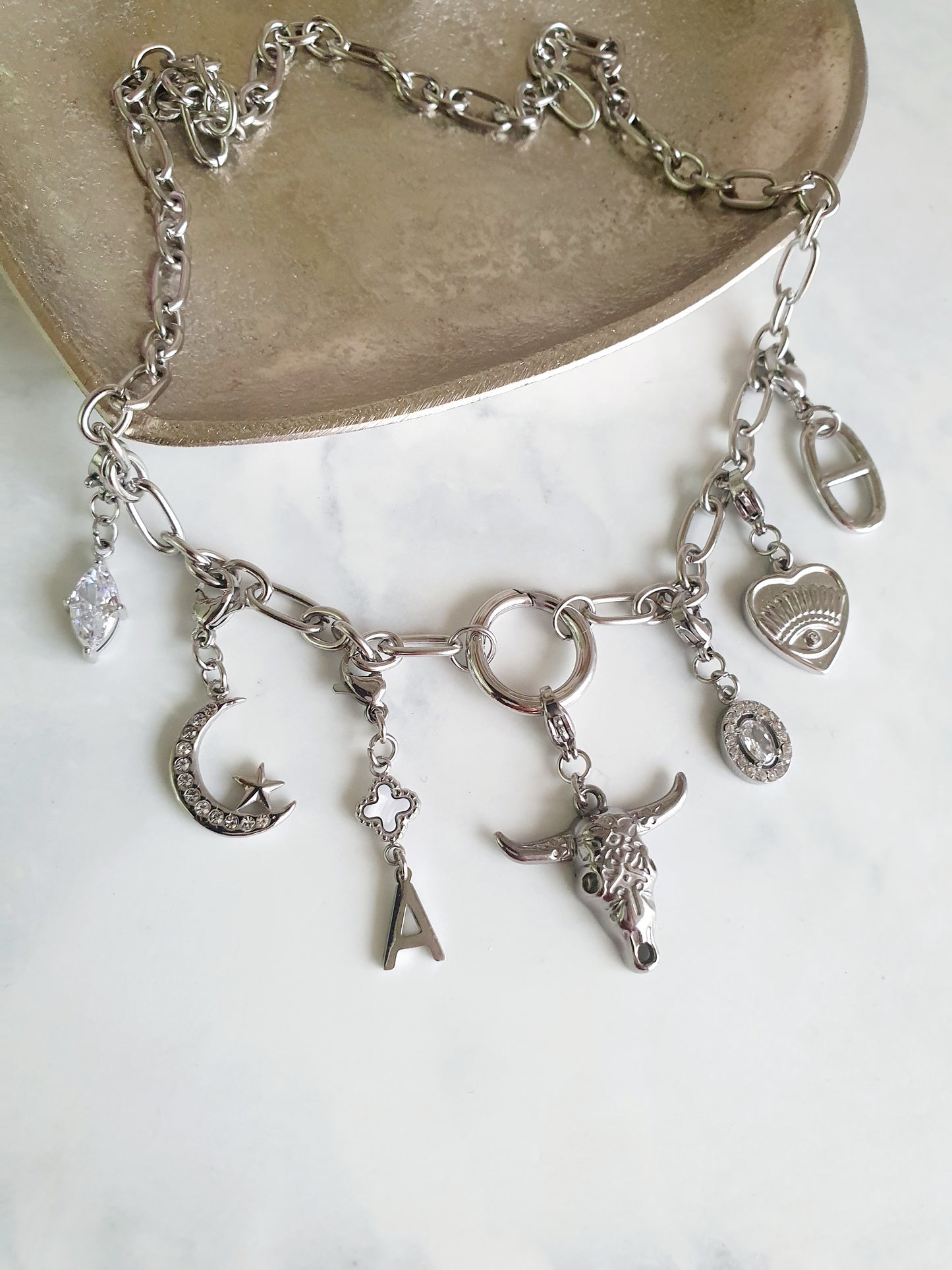 Charm Buffalo texturé - argenté | Premium