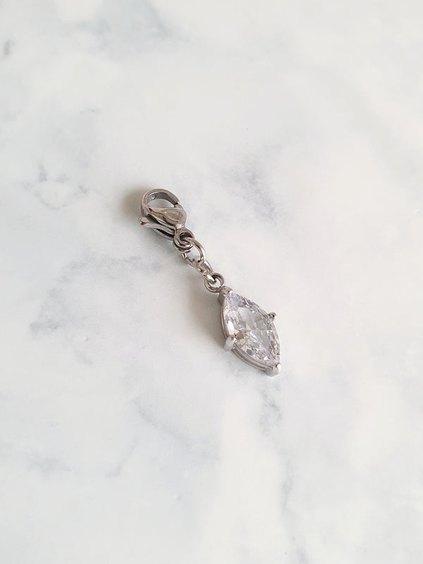 Charm losange zircons - argenté | Premium