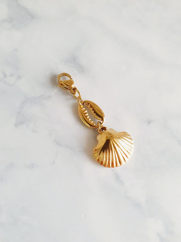 Double charms coquillage - doré | Premium