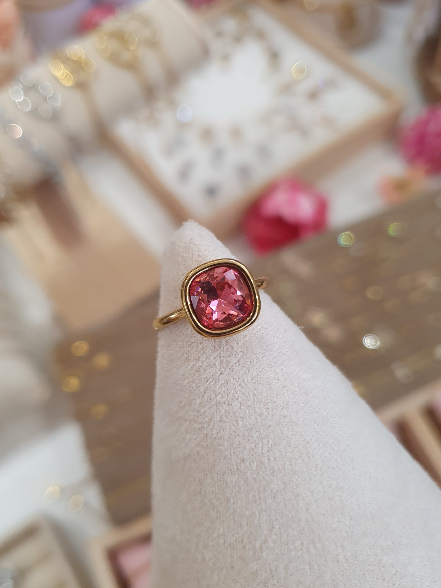 Bague en cristal - doré | Coloris au choix