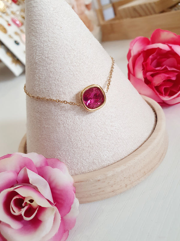 Bracelet en cristal - doré | Coloris au choix