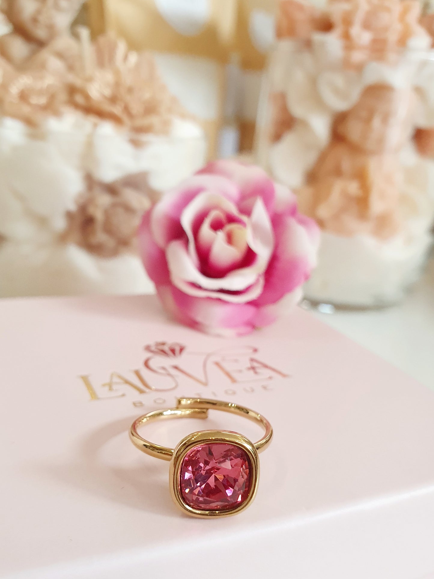 Bague en cristal - doré | Coloris au choix