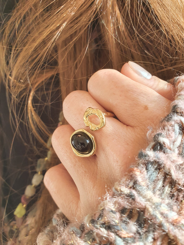 Bague EBONY - doré/noir