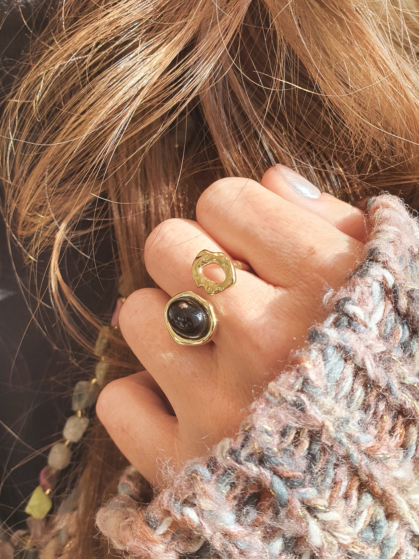 Bague EBONY - doré/noir