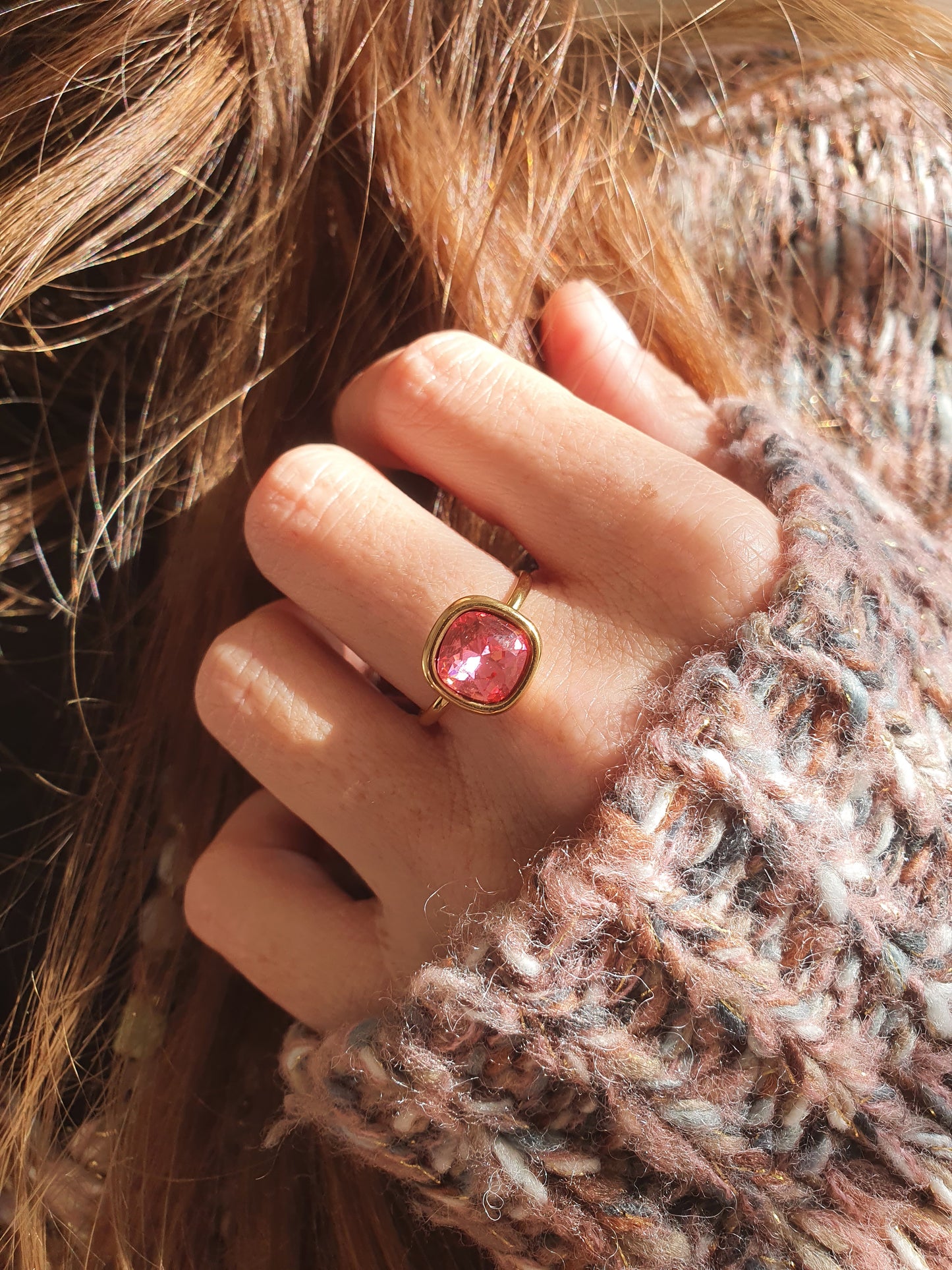 Bague en cristal - doré | Coloris au choix