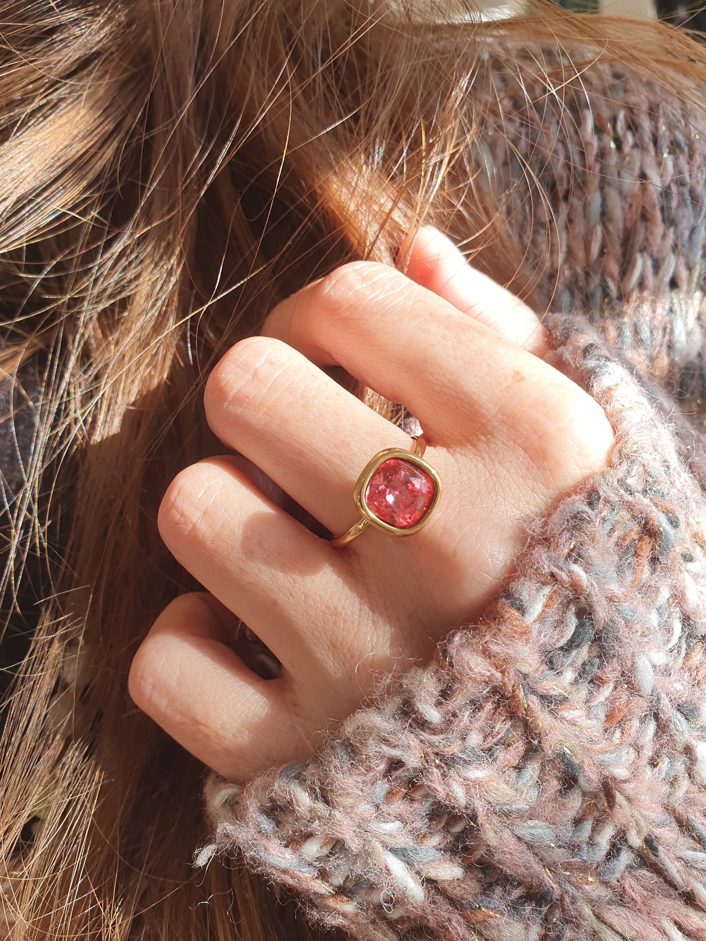 Bague en cristal - doré | Coloris au choix