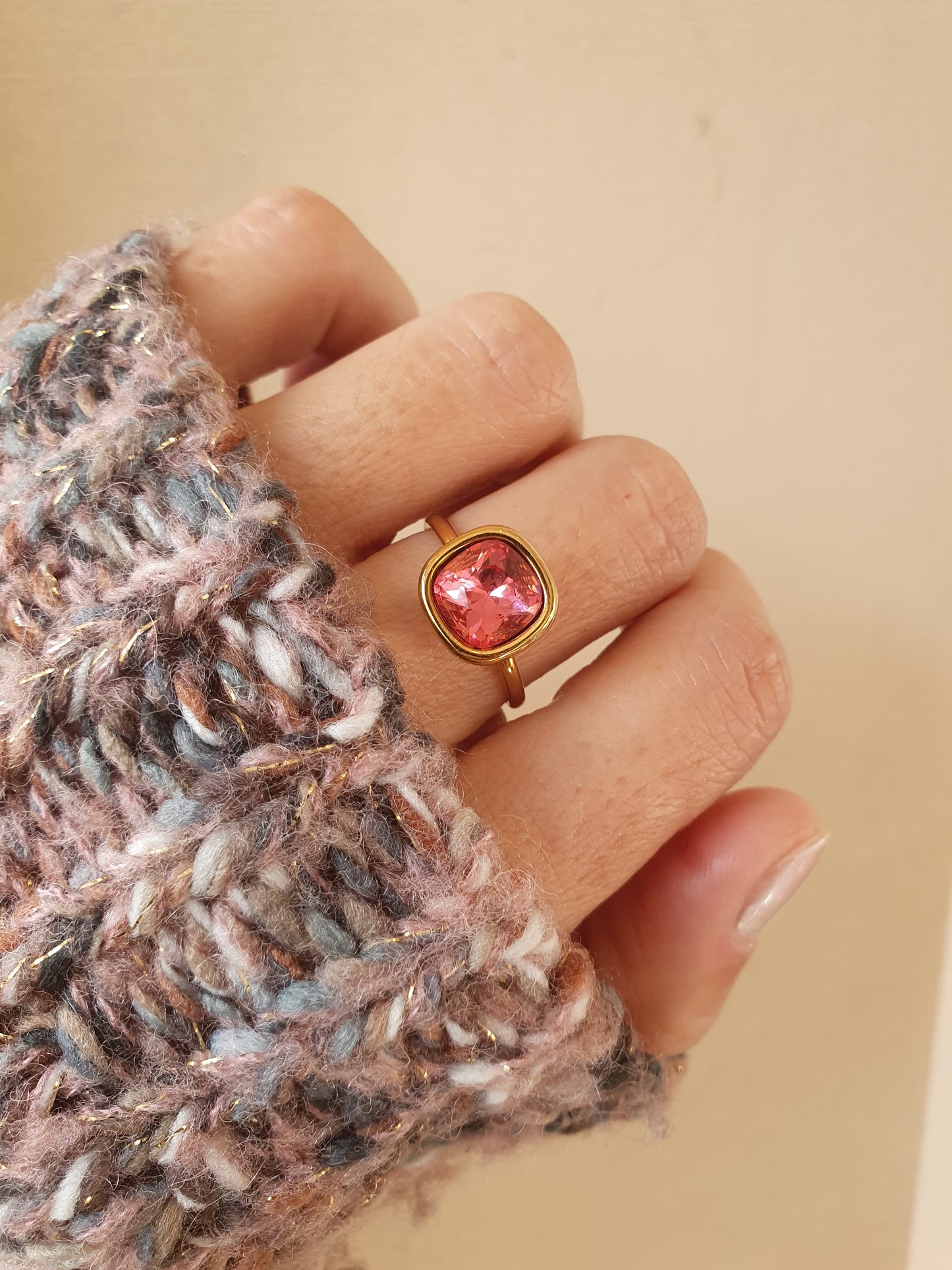 Bague en cristal - doré | Coloris au choix