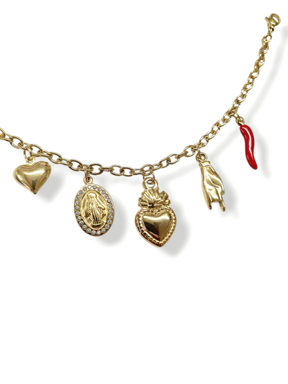 Bracelet breloques protectrices - doré | Modèle A