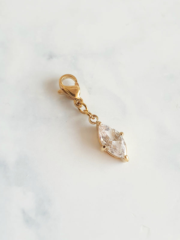 Charm losange zircons - doré | Premium