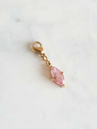 Charm losange zircons - doré/rose | Premium