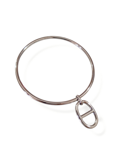 Bracelet jonc breloque maille marine - argenté