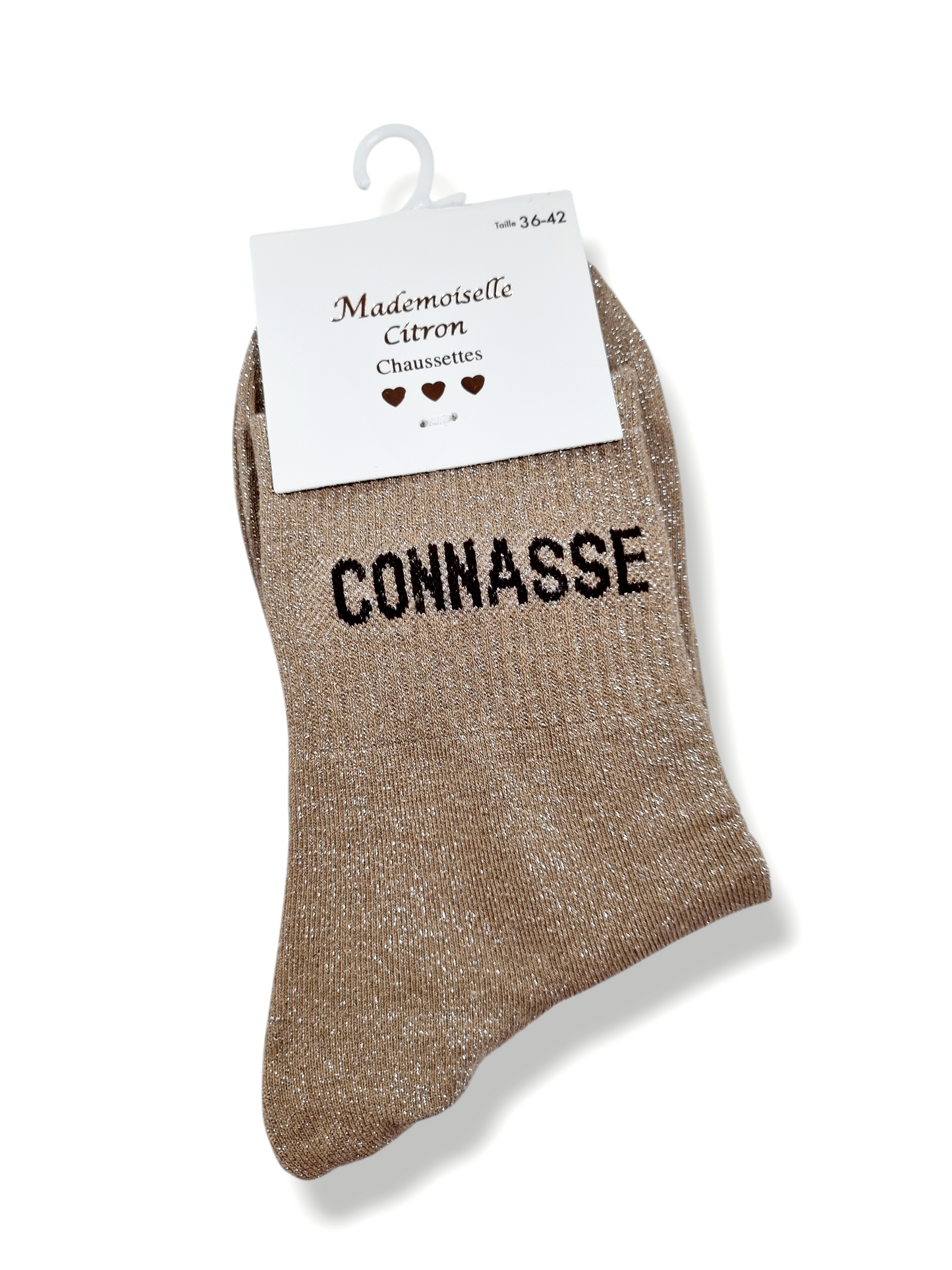 Chaussettes pailletées à message CONNASSE | Couleur aléatoire