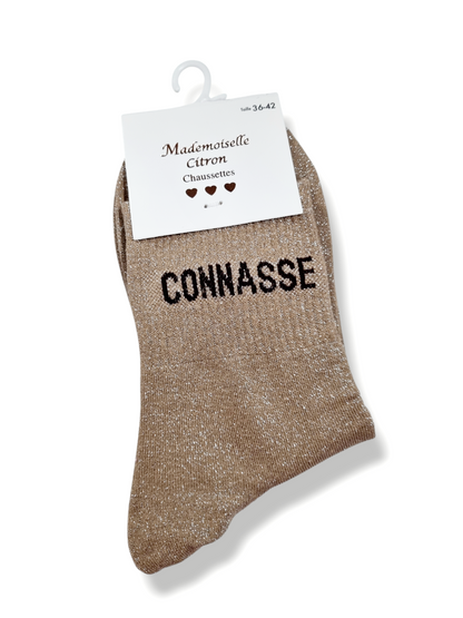 Chaussettes pailletées à message CONNASSE | Couleur aléatoire
