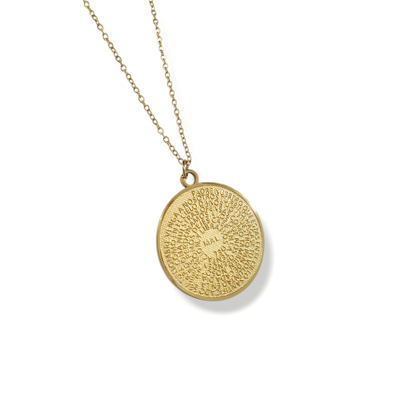 Collier Médaillon prière PADRE NUESTRO - doré