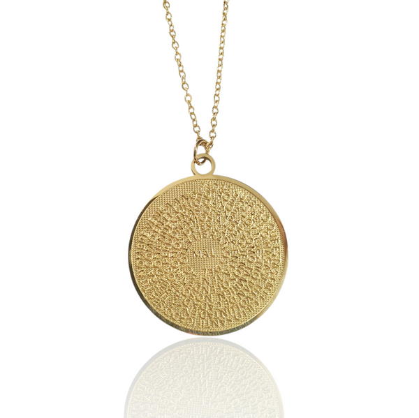 Collier Médaillon prière PADRE NUESTRO - doré