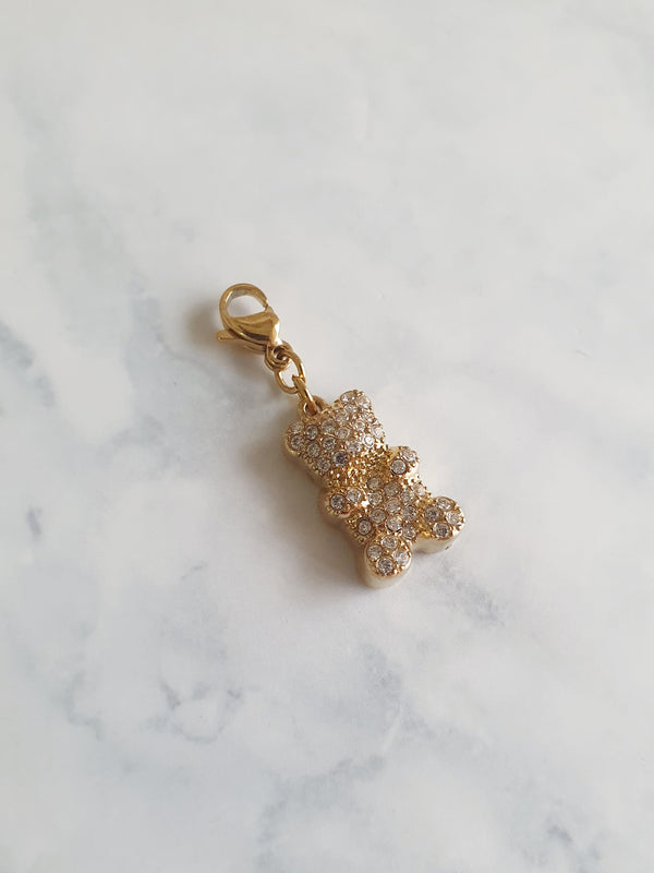 Charm ourson zircons - doré | PREMIUM