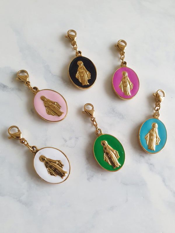 Charm médaillon Madonna - doré | Coloris au choix
