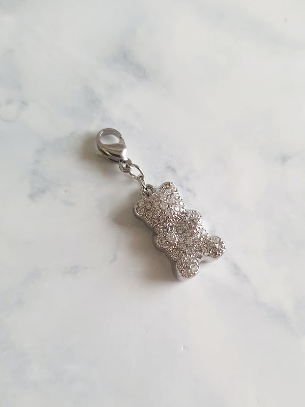 Charm ourson zircons - argenté | PREMIUM
