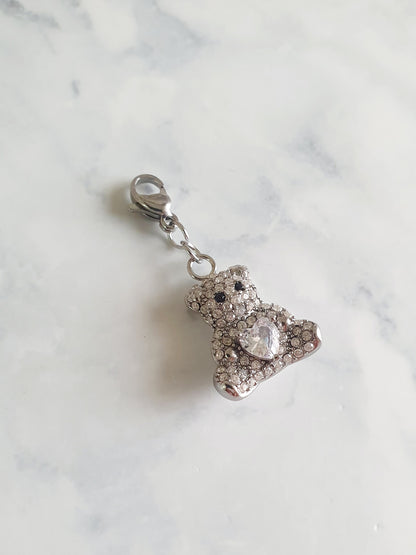 Charm ourson coeur zircons | PREMIUM