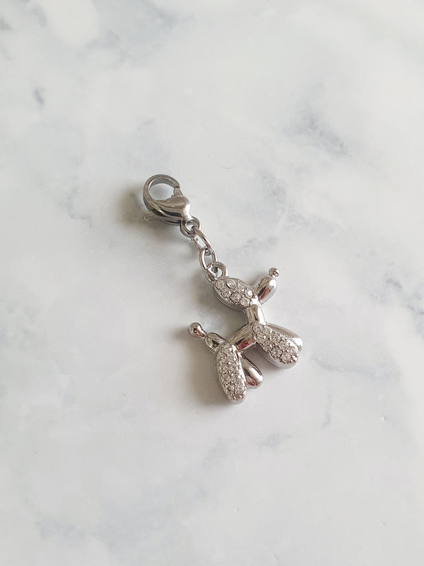 Charm Baloon Dog zircons - argenté | PREMIUM