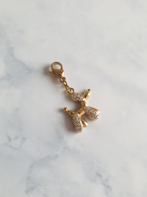 Charm Baloon Dog zircons - doré | PREMIUM