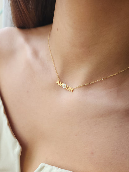 Collier AMOUR floral – doré