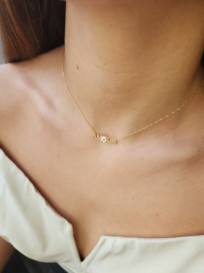 Collier AMOUR floral – doré