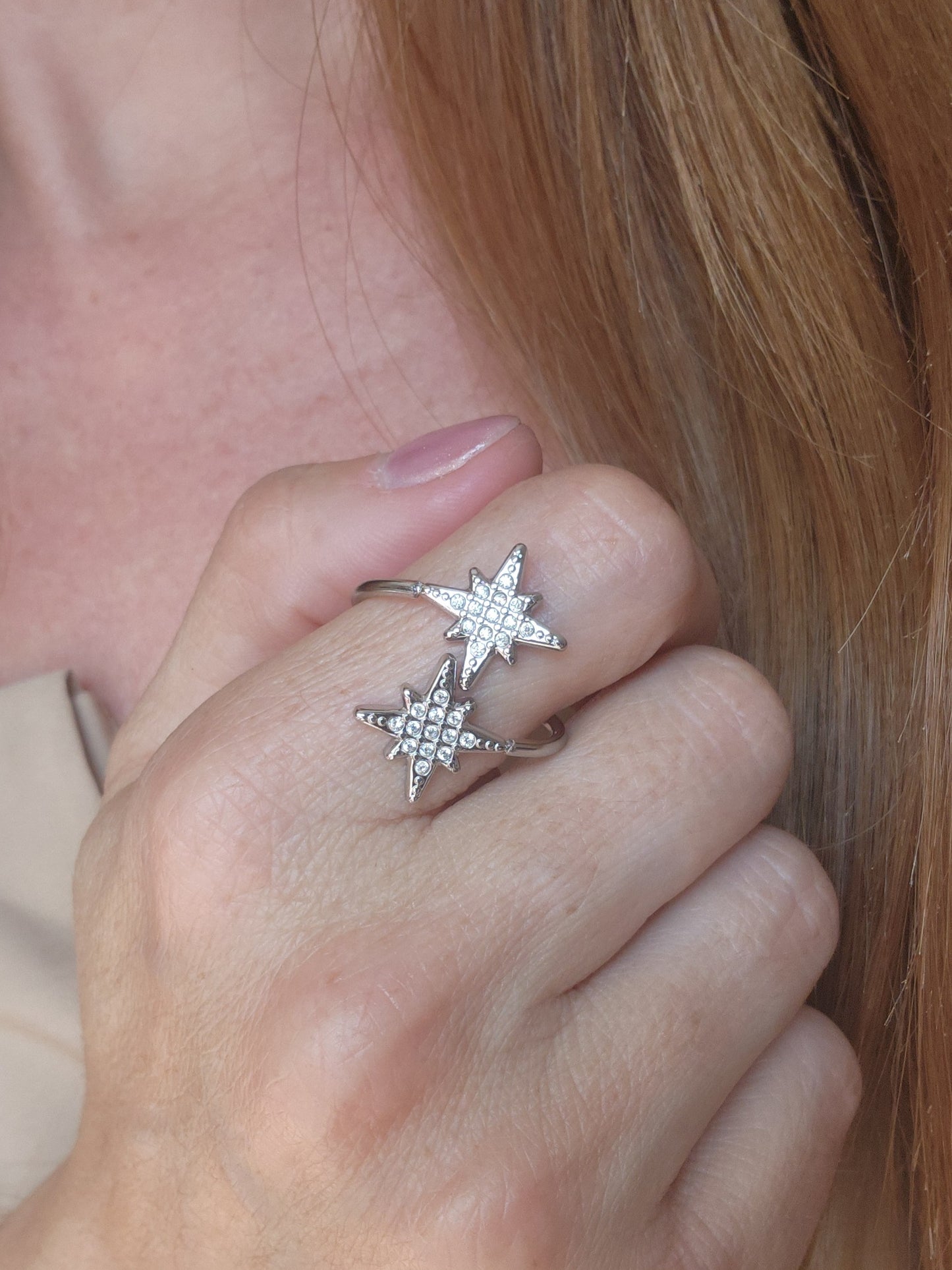 Bague CELESTIA double – argenté