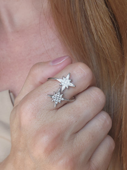 Bague CELESTIA double – argenté