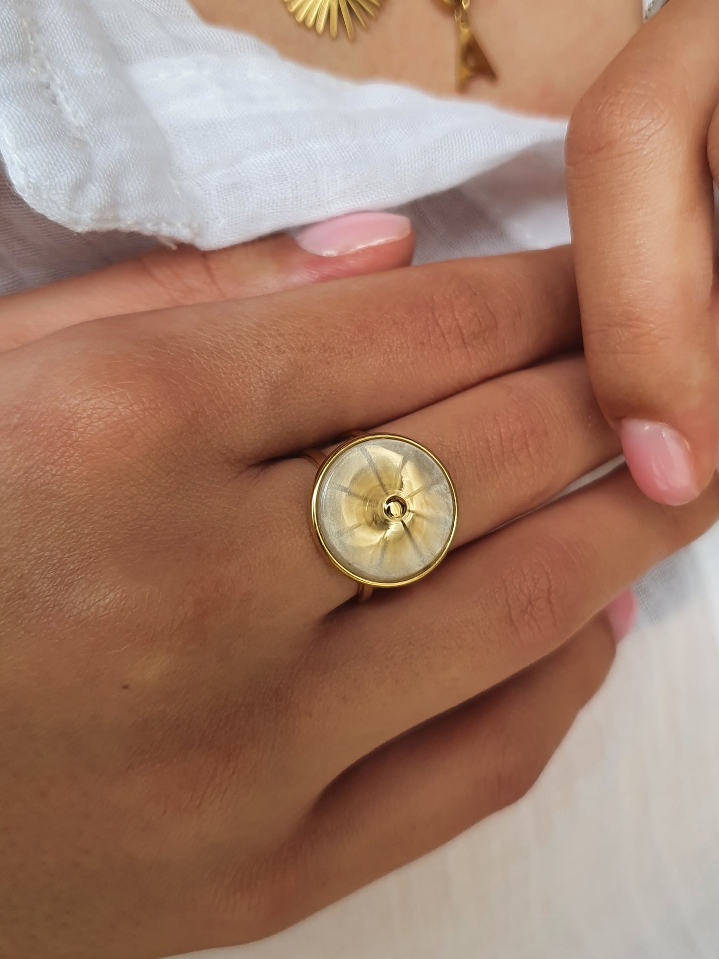 Bague rotative anti-stress FLORINE - doré