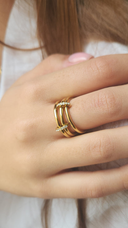 Bague empilable HÉRITAGE – doré