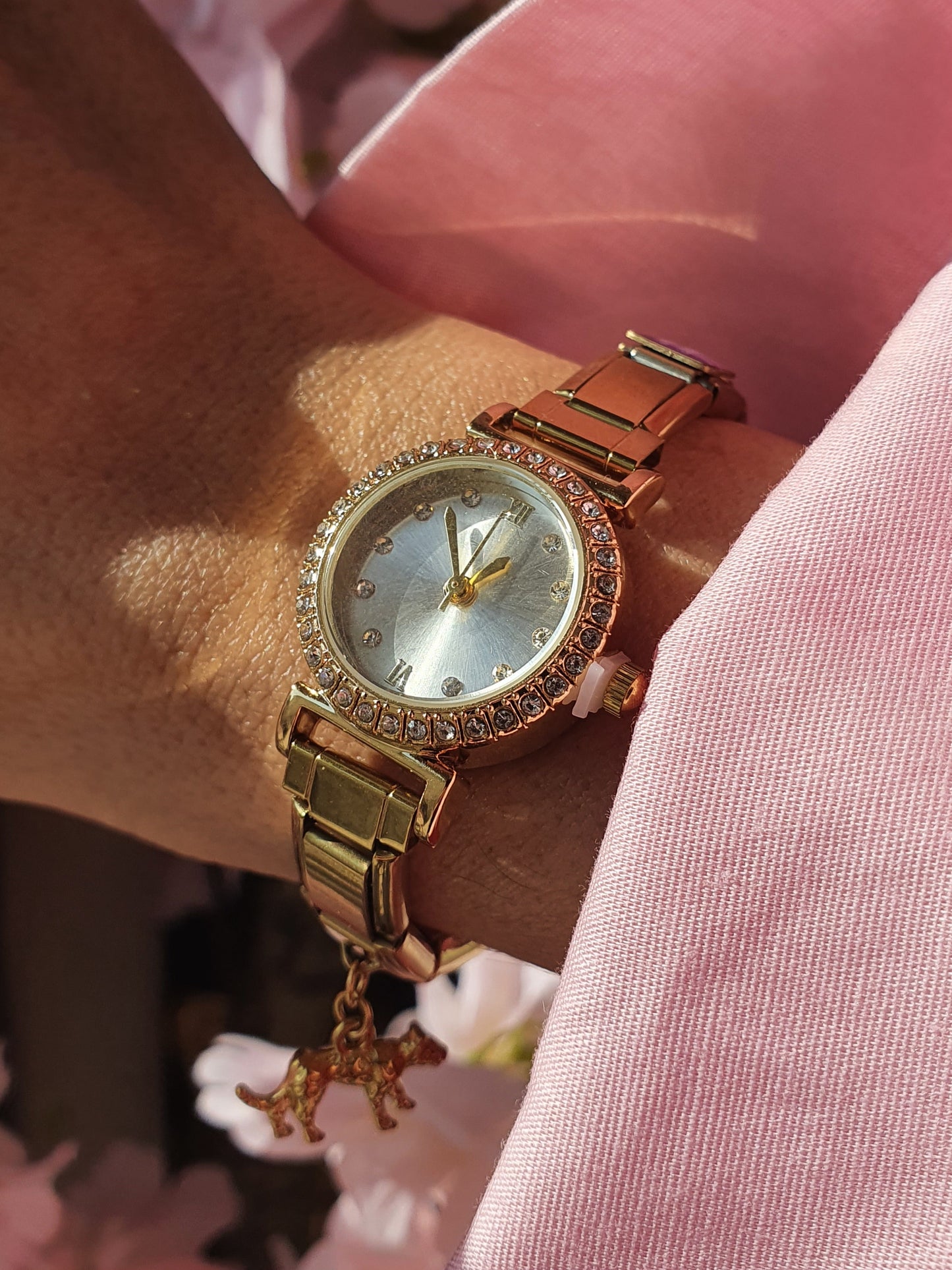 Montre Bracelet Italien à personnaliser – CHRONA – Doré (cadran blanc)
