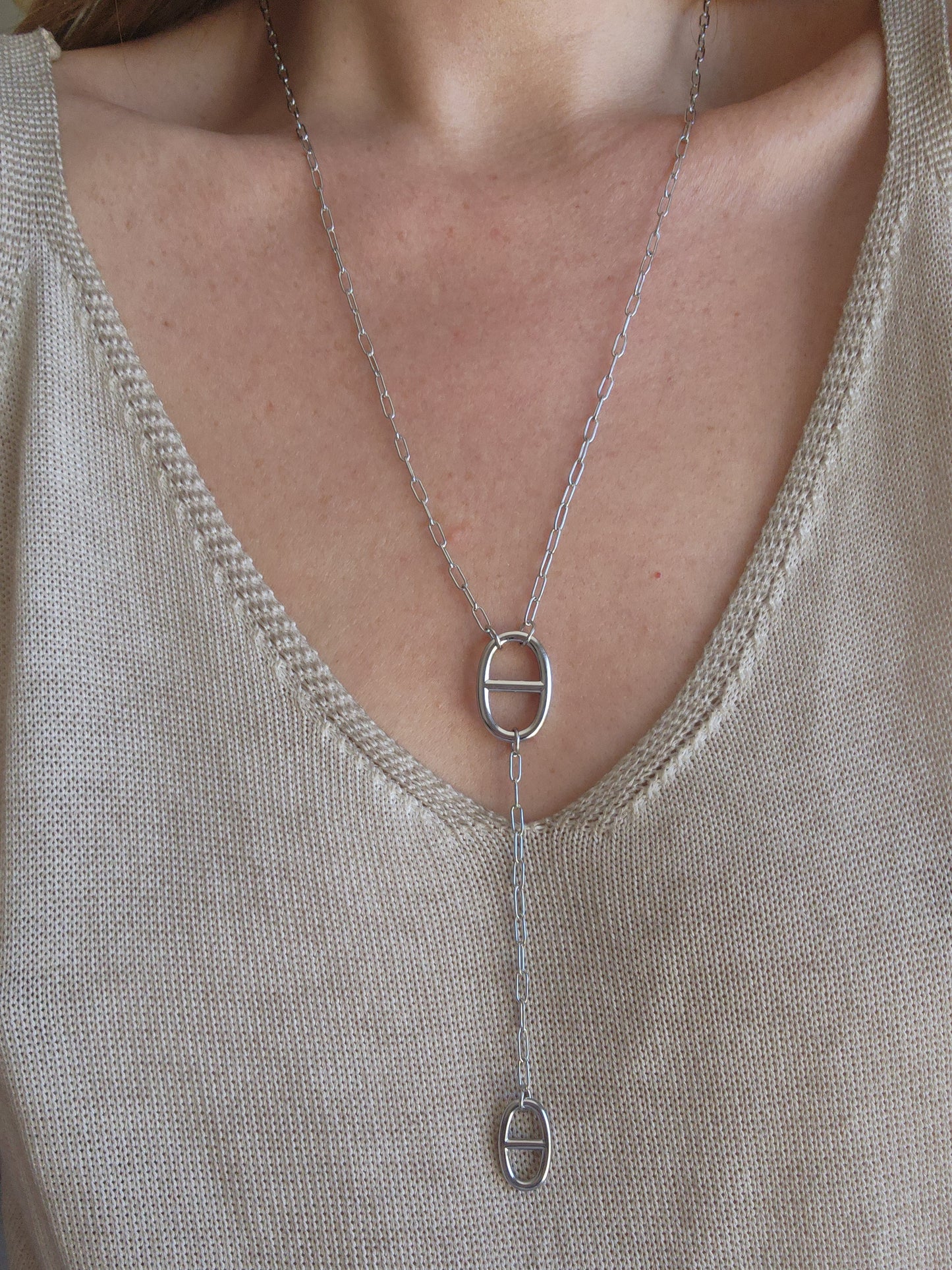 Sautoir AGATA – argenté