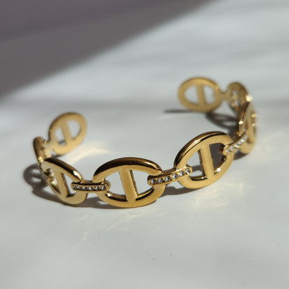 Jonc maille marine zircons