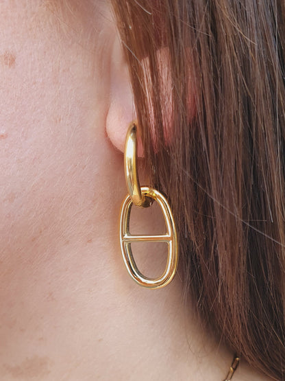 Boucles d’oreilles maille marine - doré