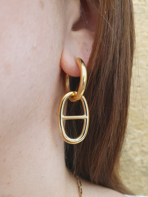 Boucles d’oreilles maille marine - doré