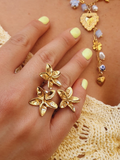 Bague trio de fleurs