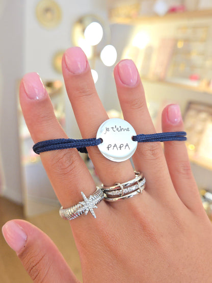 Bracelet cordon a graver - argenté | Coloris au choix