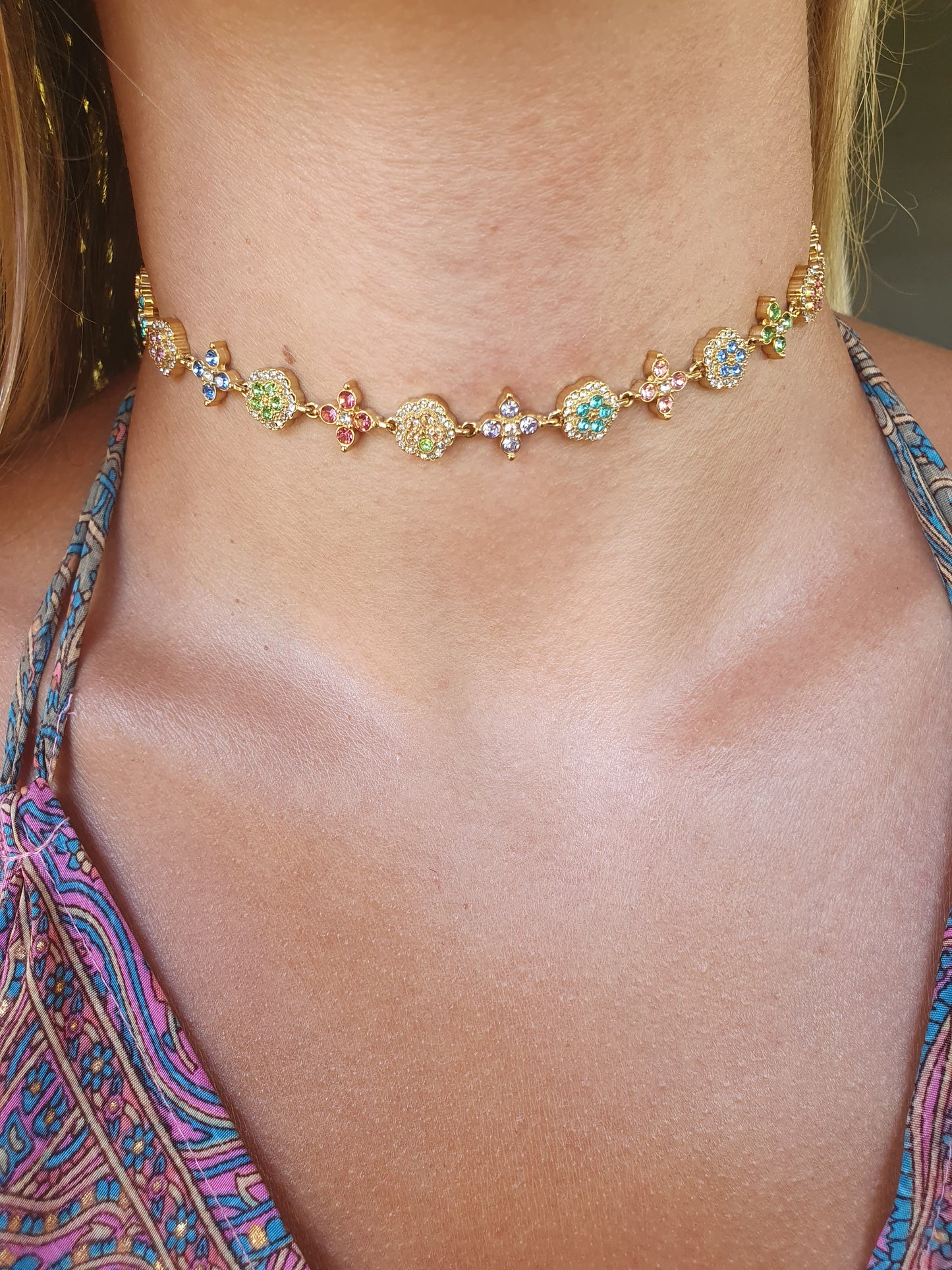 Collier ras de cou TAORMINA - multicolore