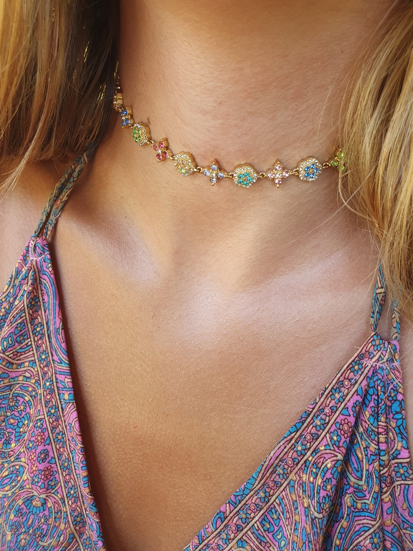 Collier ras de cou TAORMINA - multicolore